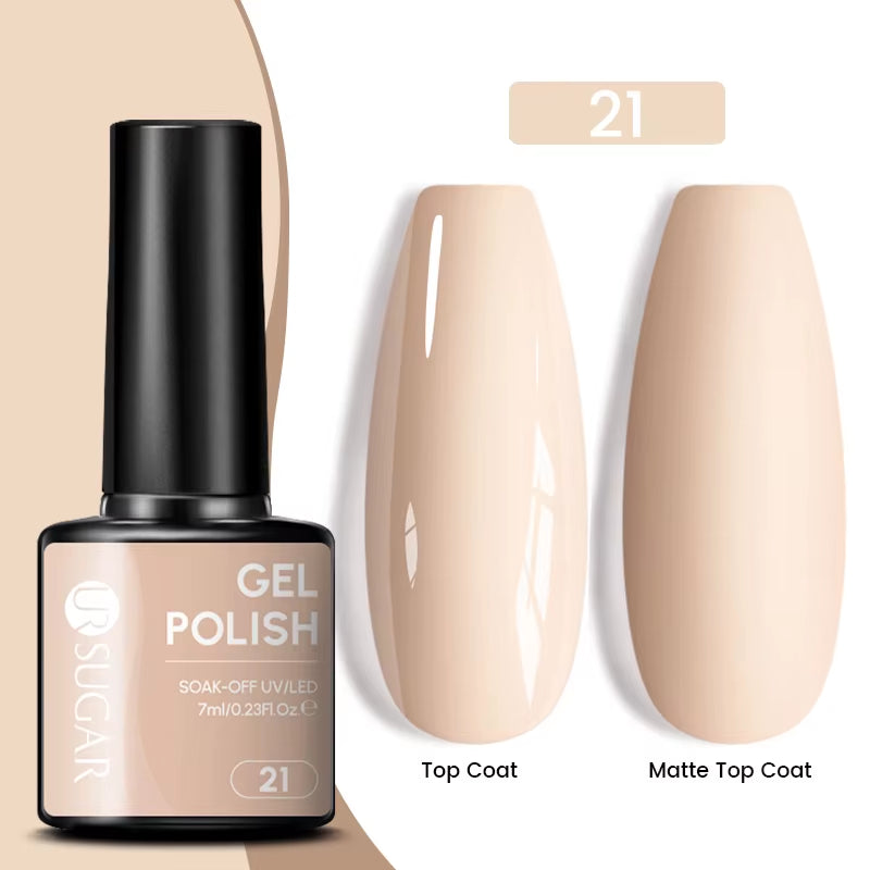 7Ml Champagne Gold Sequins Gel Nail Polish Bright Sparkling Glitter French Semi Permanent Nail Painting UV Gel