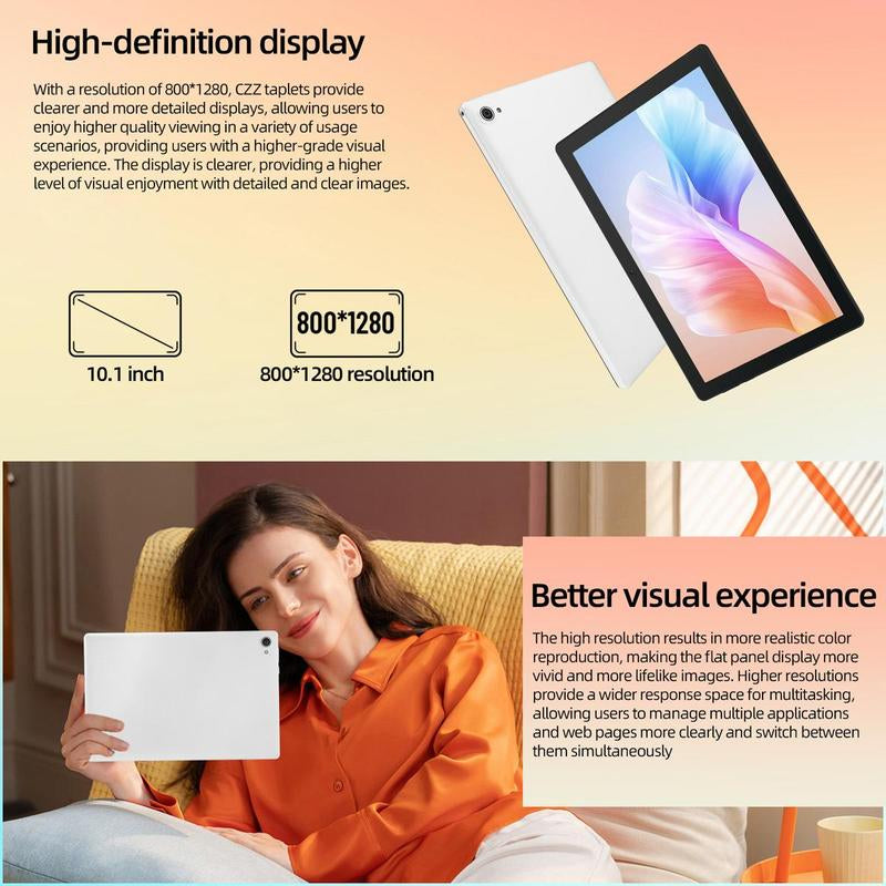 Aeezo Android 13/14 10.1 64GB Android Tablet, Portable All-Metal Design,Upgraded Chipset, Multi Window Display, Powerful Space, Durable Design