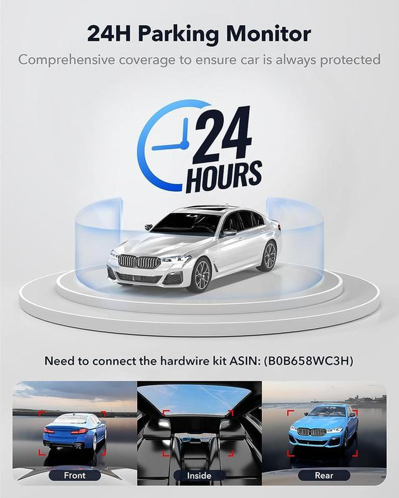 REDTIGER 4K 3 Channel Dash Cam, 5Ghz Wifi Built-In GPS, 64GB Card, 2160P+1080P+1080P, Triple Car Camera, Fathersdaygiftg Mode (F17) Automotive Vehiclefuses with IR Night Vision & G-Sensor Emergency Recording Tiktokshopblackfriday