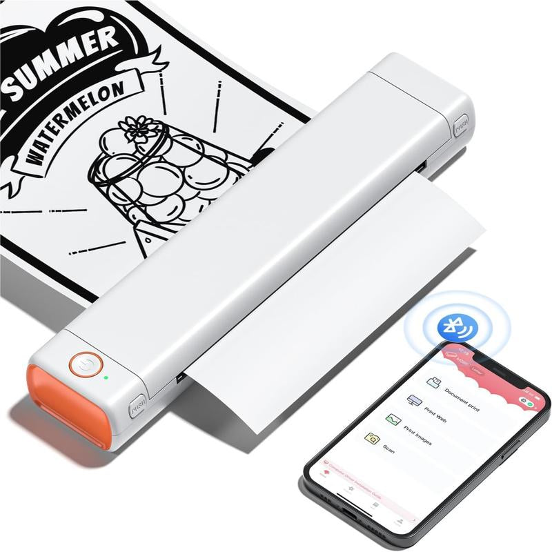Phomemo M08F Inkless Portable Bluetooth Printer – Supports 8.5" X 11" Letter & A4 Thermal Paper, Compatible with Ios, Android & Laptops, Perfect for Office, Home, School, Business & Travel