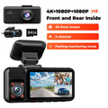 REDTIGER 4K 3 Channel Dash Cam, 5Ghz Wifi Built-In GPS, 64GB Card, 2160P+1080P+1080P, Triple Car Camera, Fathersdaygiftg Mode (F17) Automotive Vehiclefuses with IR Night Vision & G-Sensor Emergency Recording Tiktokshopblackfriday