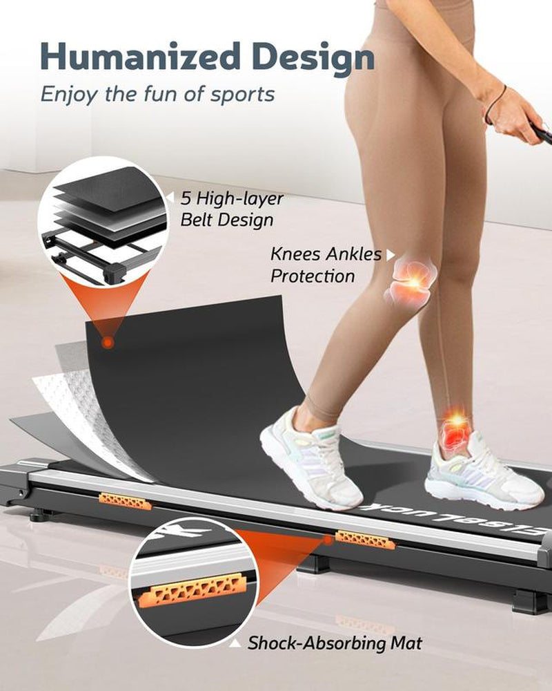 YAGUD Portable under Desk Treadmill with Wheels, Remote Control & LED Display – Treadmill for Home/Office Fitness and Small Spaces