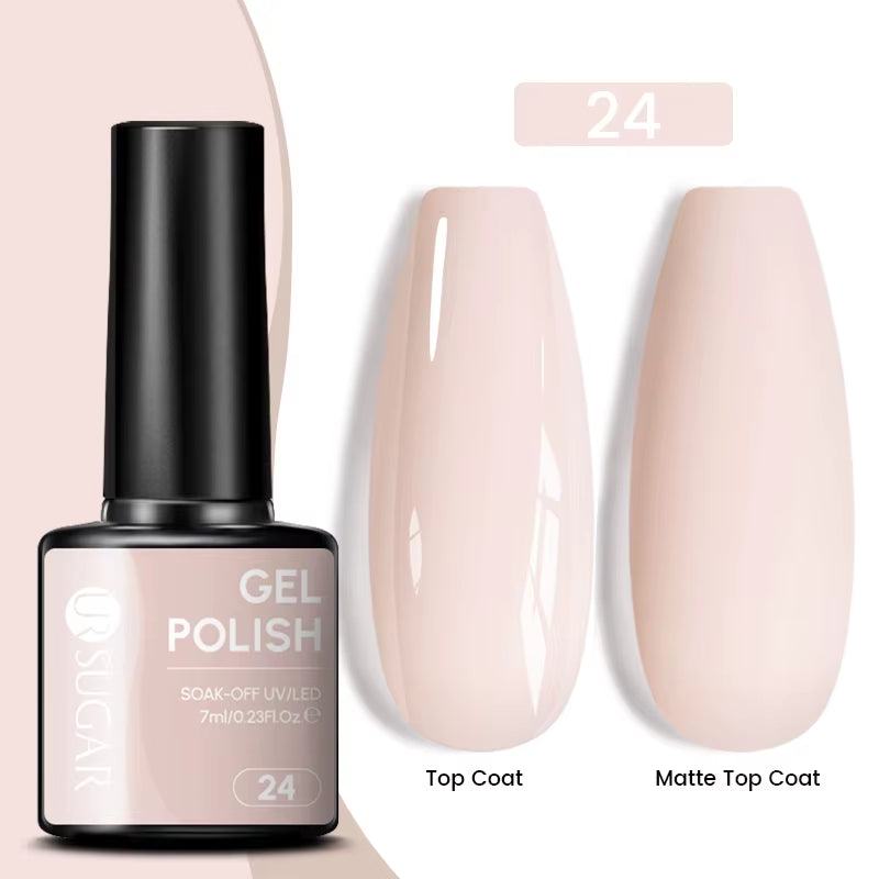 7Ml Champagne Gold Sequins Gel Nail Polish Bright Sparkling Glitter French Semi Permanent Nail Painting UV Gel