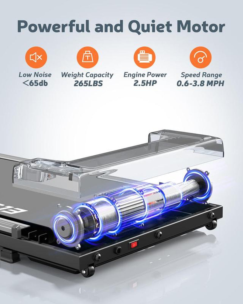 YAGUD Portable under Desk Treadmill with Wheels, Remote Control & LED Display – Treadmill for Home/Office Fitness and Small Spaces