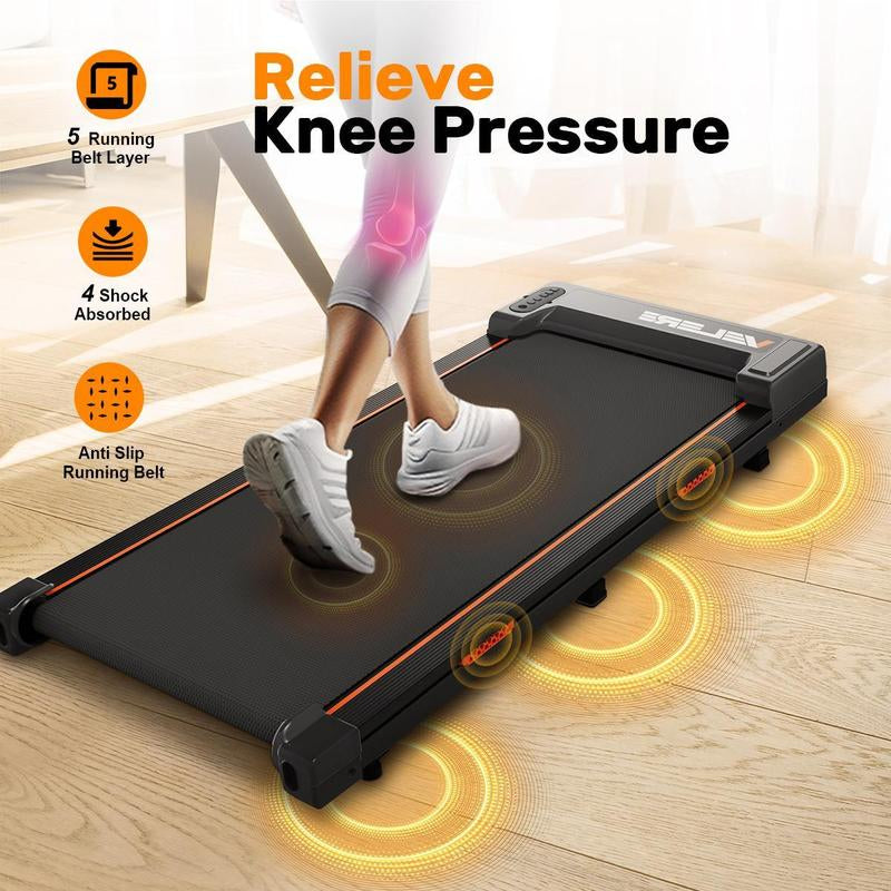 YAGUD Portable under Desk Treadmill with Wheels, Remote Control & LED Display – Treadmill for Home/Office Fitness and Small Spaces