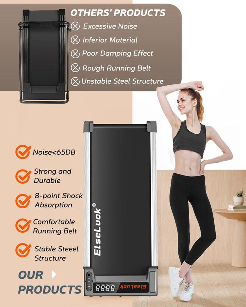 YAGUD Portable under Desk Treadmill with Wheels, Remote Control & LED Display – Treadmill for Home/Office Fitness and Small Spaces