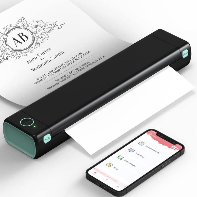 Phomemo M08F Inkless Portable Bluetooth Printer – Supports 8.5" X 11" Letter & A4 Thermal Paper, Compatible with Ios, Android & Laptops, Perfect for Office, Home, School, Business & Travel