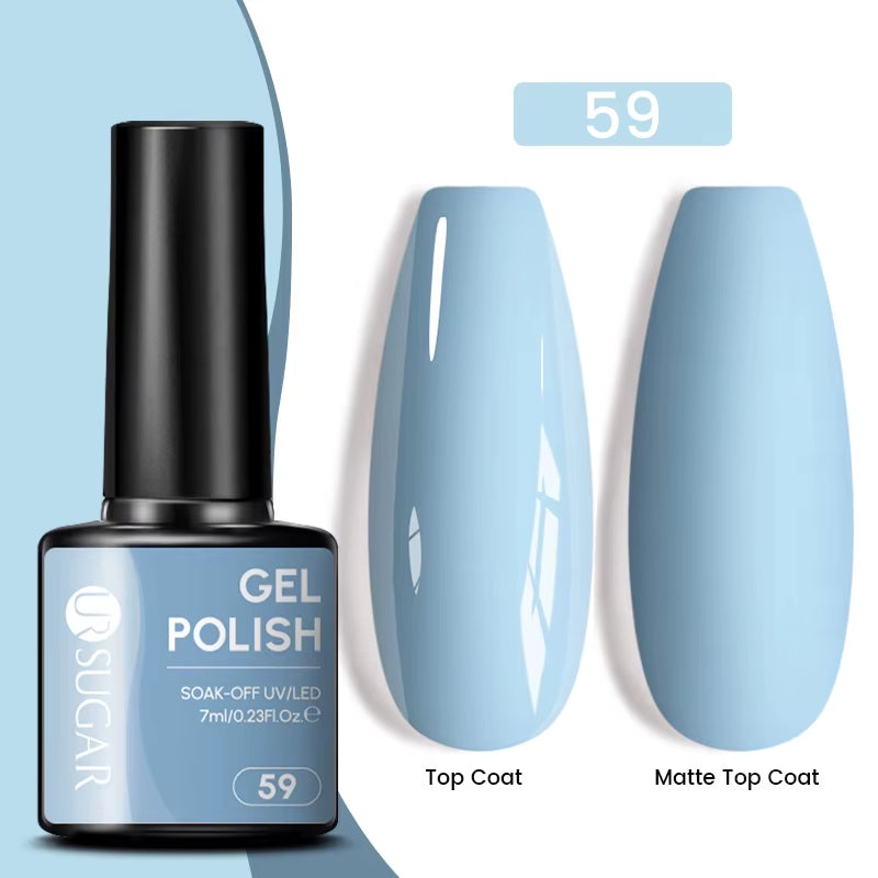 7Ml Champagne Gold Sequins Gel Nail Polish Bright Sparkling Glitter French Semi Permanent Nail Painting UV Gel