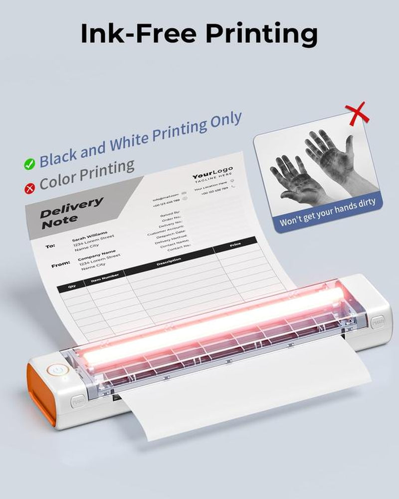 Phomemo M08F Inkless Portable Bluetooth Printer – Supports 8.5" X 11" Letter & A4 Thermal Paper, Compatible with Ios, Android & Laptops, Perfect for Office, Home, School, Business & Travel