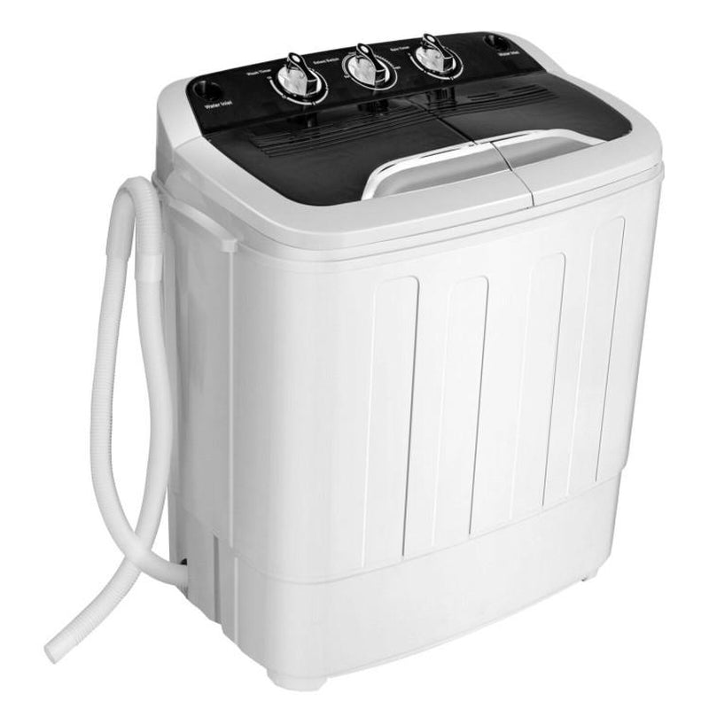 COSTWAY Portable Washing Machine, 13/20/22/26Lbs Mini Twin Tub Washing Machine W/Drain Pump, Semi Automatic Compact Washer & Sipnner, Portable Washer Dryer Combo for Apartments Dorms RV Camping