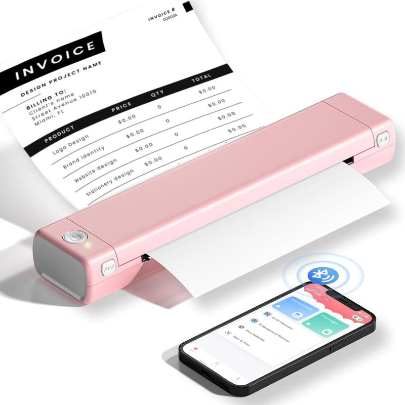 Phomemo M08F Inkless Portable Bluetooth Printer – Supports 8.5" X 11" Letter & A4 Thermal Paper, Compatible with Ios, Android & Laptops, Perfect for Office, Home, School, Business & Travel